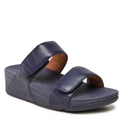 Klapki FitFlop. Niebieskie klapki damskie FitFlop, bez wzorów, bez obcasa. Za 259.99 zł.