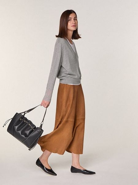 Rodier Wełniany sweter w kolorze szarym rozmiar: L. Szare swetry klasyczne damskie Rodier, l, z koronki, bez kołnierzyka. Za 304.99 zł.