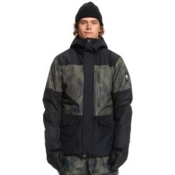 Kurtka narciarska męska Quiksilver Mission. Czarne kurtki męskie Quiksilver, m, bez wzorów, z poliesteru, bez kaptura, narciarskie. Za 516.00 zł.