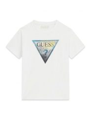 Guess T-Shirt L6GI25 K8HM4 Biały Regular Fit. Białe t-shirty chłopięce Guess, z aplikacjami, z bawełny, bez ramiączek. Za 114.99 zł.