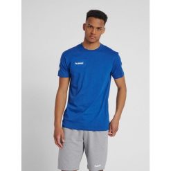 Koszulka sportowa z krótkim rękawem męska Hummel hmlGO cotton. Niebieskie t-shirty sportowe męskie HUMMEL, m, bez ramiączek, do piłki nożnej. Za 67.00 zł.