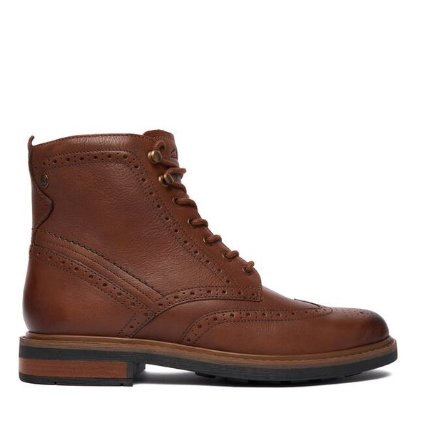 Kozaki Clarks. Brązowe buty zimowe męskie Clarks, bez zapięcia. Za 439.99 zł.