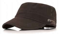 Męska, Wiosenno-Letnia Czapka Patrolówka - Pako Jeans - Brąz. Brązowe czapki męskie Pako Jeans, na lato, bez wzorów, z bawełny. Za 75.00 zł.