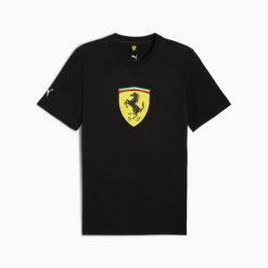 T-shirt Ferrari Scuderia. Czarne t-shirty męskie Puma, m, bez wzorów, z bawełny, bez kołnierzyka. Za 133.99 zł.