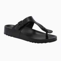Japonki damskie Scholl Bahia Eva. Czarne klapki damskie Scholl, bez wzorów, z materiału, bez obcasa. Za 169.99 zł.