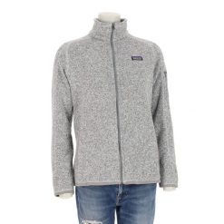 Second life - Kurtka polarowa dla kobiet - Jak nowy. Szare kurtki damskie Patagonia, bez wzorów, z polaru, bez kaptura. Za 253.76 zł.