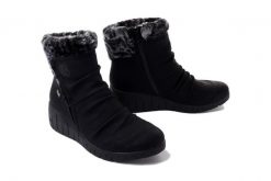 RIEKER TEX Y1361-00 black, botki damskie. Czarne botki damskie Rieker, na zimę, z wełny, bez obcasa, na koturnie, bez zapięcia. Za 379.90 zł.