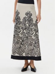 Luisa Spagnoli Spódnica trapezowa Terra 541990 Écru Regular Fit. Czarne spódniczki damskie Luisa Spagnoli, l, bez wzorów, z syntetyku, trapezowe. Za 929.99 zł.