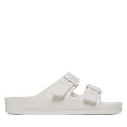 Klapki ONLY Shoes. Białe klapki damskie ONLY Shoes, bez wzorów, bez obcasa. Za 59.99 zł.