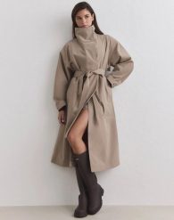Damski płaszcz wodoodporny oddychający kawowy. Brązowe płaszcze damskie Aim'n, m, bez wzorów, z materiału, eleganckie. Za 860.00 zł.