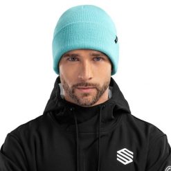 Czapka zimowa beanie męska Snowflake. Niebieskie czapki męskie SIROKO, na zimę, bez wzorów, z tkaniny, sportowe. W wyprzedaży za 84.00 zł.