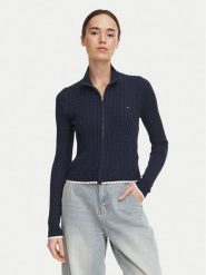 Tommy Jeans Kardigan DW0DW23355 Granatowy Slim Fit. Niebieskie kardigany damskie Tommy Jeans, xs, bez wzorów, z jeansu. Za 449.99 zł.