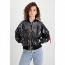 DAMSKA KURTKA BOMBERKA Alpha Industries MA-1 OS Metallic BEZ KAPTURA CZARNA. Czarne kurtki damskie Alpha Industries, l, bez wzorów, bez kaptura. Za 799.00 zł.