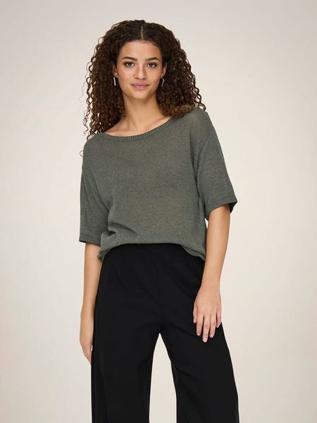 JDY Sweter "Shine Life" w kolorze khaki rozmiar: M. Brązowe swetry klasyczne damskie JDY, m, bez kołnierzyka. Za 89.95 zł.
