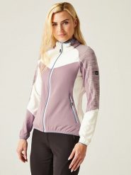 Regatta Kurtka polarowa "Hepley II" w kolorze fioletowo-białym rozmiar: 40. Białe kurtki damskie Regatta, bez wzorów, z materiału, bez kaptura. Za 117.95 zł.