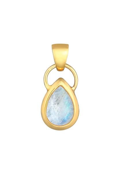 Elli Damski charms z kamieniem księżycowym Classic Blogger z pozłacanego srebra próby 925 Sterling Silver Naszyjniki 1 ct. Szare naszyjniki damskie Elli, na co dzień, pozłacane. Za 293.99 zł.