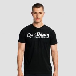 Koszulka męska fitness z krótkim rękawem czarna. Czarne t-shirty sportowe męskie GYMBEAM, l, z bawełny, bez ramiączek, na fitness i siłownię. Za 55.90 zł.