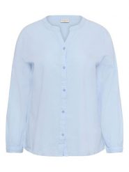 KAFFE curve Bluzka w kolorze błękitnym rozmiar: 42. Niebieskie bluzki damskie KAFFE curve, bez wzorów, z bawełny, bez kołnierzyka, bez ramiączek. Za 126.99 zł.