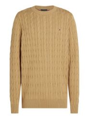 Tommy Hilfiger sweter Mężczyźni drobna dzianina brązowy, M. Brązowe swetry męskie Tommy Hilfiger, m, bez wzorów, z bawełny, bez kołnierzyka. Za 569.95 zł.