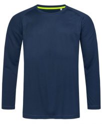 Longsleeve Sportowy, Koszulka, T-shirt z Długim Rękawem, Granatowy, Raglanowe Rękawy. Niebieskie t-shirty męskie Stedman, m, bez wzorów, z materiału, bez kołnierzyka. Za 64.00 zł.