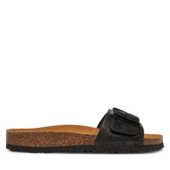 Klapki Dr. Brinkmann. Czarne klapki damskie Dr. Brinkmann, bez wzorów, bez obcasa. Za 209.99 zł.