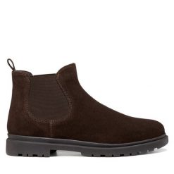 Sztyblety Geox. Brązowe sztyblety męskie Geox, bez zapięcia. Za 499.99 zł.