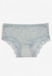 Jasnoniebieskie Koronkowe Majtki Figi z Bawełny Kathrin. Niebieskie figi damskie Renee, l, bez wzorów, z bawełny. Za 3.99 zł.