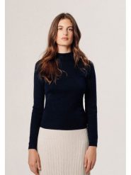 Rodier Sweter w kolorze granatowo-beżowym rozmiar: M. Brązowe golfy damskie Rodier, m, bez wzorów, z wełny, bez ramiączek. Za 208.99 zł.