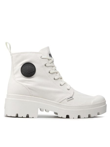 Palladium Trapery Pallabase Twill 96907-116-M Biały. Białe trapery damskie Palladium, z materiału, bez obcasa. Za 479.99 zł.