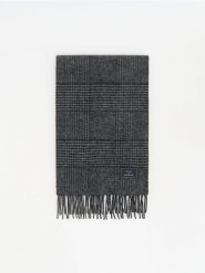 Wełniany szalik - ciemnoszary. Szare szaliki męskie Reserved, bez wzorów, z wełny. Za 159.99 zł.