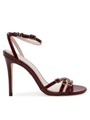 Marciano Guess Sandały 5GGZ27 7231A Bordowy. Czerwone sandały damskie Marciano Guess, z aplikacjami, ze skóry, bez obcasa, na szpilce. Za 619.99 zł.