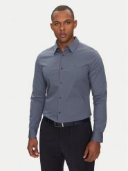 Calvin Klein Koszula LV04LB145G Niebieski Slim Fit. Niebieskie koszule męskie CALVIN KLEIN, m, bez wzorów, z bawełny, bez kołnierzyka, bez ramiączek. Za 239.99 zł.
