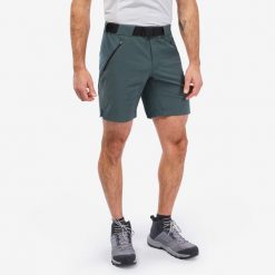 Spodenki turystyczne męskie Quechua MH500. Zielone szorty męskie QUECHUA, bez wzorów, z elastanu, sportowe. Za 79.99 zł.