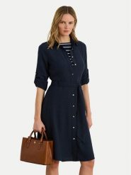 LAUREN RALPH LAUREN Sukienka koszulowa 200980920001 Granatowy Regular Fit. Niebieskie sukienki damskie Lauren Ralph Lauren, bez wzorów, z syntetyku, bez kołnierzyka, bez ramiączek, koszulowe. Za 1,299.00 zł.
