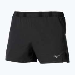 Spodenki do biegania męskie Mizuno Tech Light 3.5. Czarne szorty męskie Mizuno, z materiału, bez kołnierzyka. Za 299.99 zł.