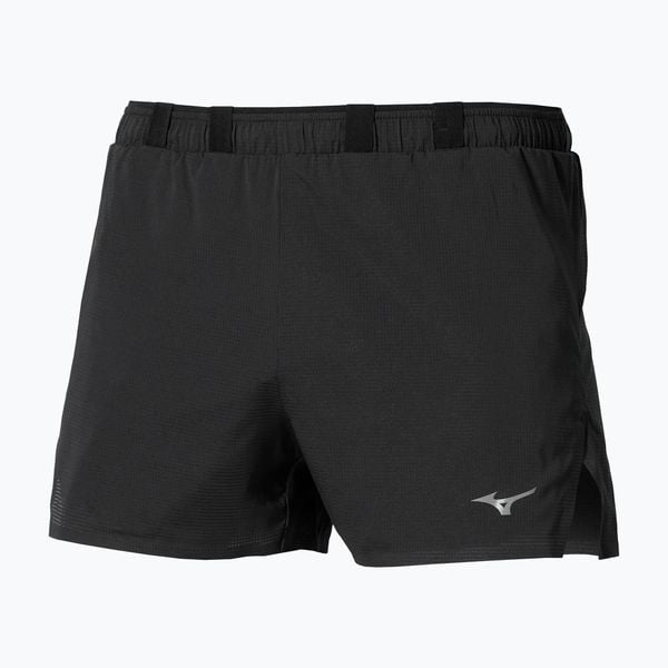 Spodenki do biegania męskie Mizuno Tech Light 3.5. Czarne szorty męskie Mizuno, z materiału, bez kołnierzyka. Za 299.99 zł.