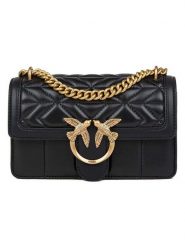 Pinko Skórzana torebka w kolorze czarnym - 21 x 12 x 6 cm rozmiar: onesize. Czarne torebki klasyczne damskie Pinko, bez wzorów, z materiału, z tłoczeniem, bez dodatków. Za 922.46 zł.