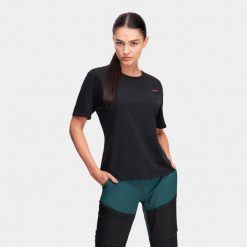 Koszulka damska Alpinus Tulamba. Czarne bluzki damskie Alpinus, l, bez wzorów, sportowe, bez kołnierzyka, bez ramiączek. Za 79.00 zł.