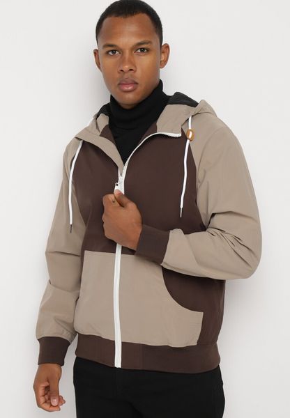 Brązowa Kurtka Wiatrówka z Kapturem i Ociepleniem Nevelaera. Brązowe kurtki męskie Born2be, na jesień, m, bez wzorów, z jeansu, klasyczne, z kapturem. Za 109.99 zł.