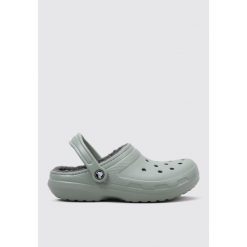 Sandały CROCS CLASSIC LINED CLOG Zielony. Zielone sandały damskie Crocs, z gumy, bez zapięcia. Za 319.14 zł.