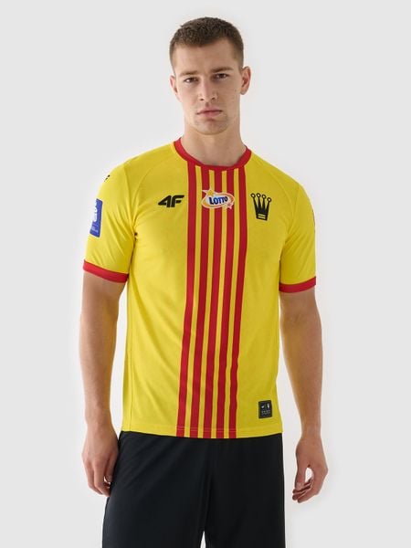 4F Koszulka klubowa domowa z sezonu 2024/25 męska 4F x Korona Kielce - multikolor XXL. Fioletowe t-shirty sportowe męskie 4f, m, z dzianiny, bez ramiączek, do piłki nożnej. Za 249.99 zł.