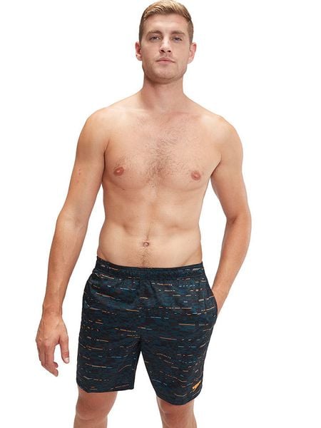 Speedo Szorty kąpielowe "Eco Xpress" w kolorze czarno-granatowo-pomarańczowym rozmiar: XL. Czarne szorty sportowe męskie Speedo, xl, z materiału, outdoorowe. Za 204.95 zł.