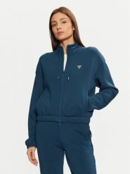 Guess Bluza V4BQ14 K7UW2 Niebieski Regular Fit. Niebieskie bluzy bez kaptura damskie Guess, m, z wiskozy. Za 229.99 zł.
