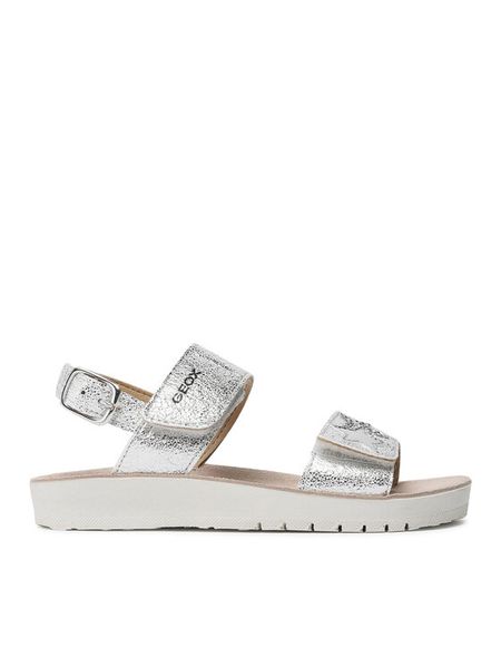 Geox Sandały J S.Costarei G. A J15EAA 000BN C1007 S Srebrny. Szare sandały dziewczęce Geox, ze skóry, bez zapięcia. Za 249.99 zł.