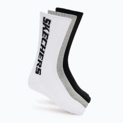 Skarpety SKECHERS Terry Crew 1/2 3. Czarne skarpetki damskie Skechers, bez wzorów, z materiału. Za 77.99 zł.