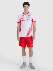 4F Spodenki meczowe replika męskie 4F x Polska Siatkówka - czerwone L. Czerwone szorty sportowe męskie 4f, l, z dzianiny, do siatkówki. Za 189.99 zł.