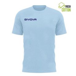 Bawełniana koszulka Givova Fresh Azul Claro Blue 2XL. Niebieskie topy sportowe damskie 318, l, bez wzorów, z bawełny, bez ramiączek. Za 52.75 zł.