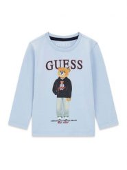 Guess Bluzka N6YI06 K3794 Niebieski jasny Regular Fit. Niebieskie t-shirty chłopięce Guess, z aplikacjami, z bawełny, bez ramiączek. Za 114.99 zł.