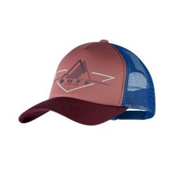 Czapka z daszkiem BUFF® TRUCKER CAP. Czerwone czapki męskie Buff, bez wzorów, z materiału. W wyprzedaży za 99.99 zł.