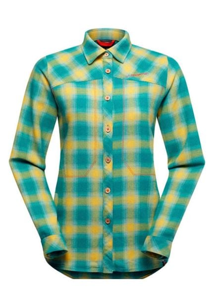 LA SPORTIVA Koszula funkcyjna "Rambler" w kolorze zielono-żółtym rozmiar: S. Zielone koszule damskie La Sportiva, s, bez wzorów, z bawełny, bez kołnierzyka, bez ramiączek. Za 244.80 zł.